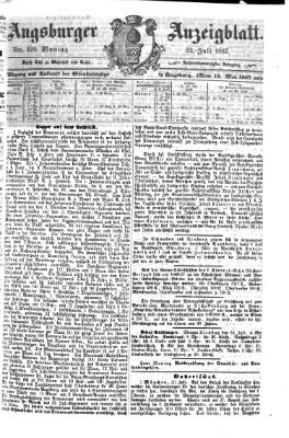 Augsburger Anzeigeblatt Montag 22. Juli 1867