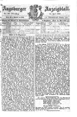 Augsburger Anzeigeblatt Dienstag 30. Juli 1867