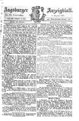 Augsburger Anzeigeblatt Donnerstag 1. August 1867