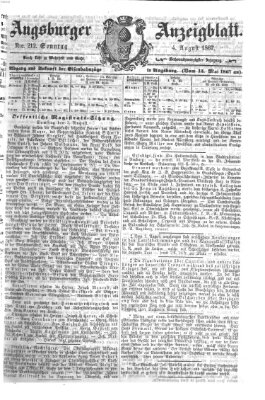 Augsburger Anzeigeblatt Sonntag 4. August 1867