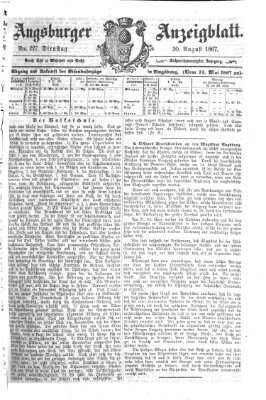 Augsburger Anzeigeblatt Dienstag 20. August 1867