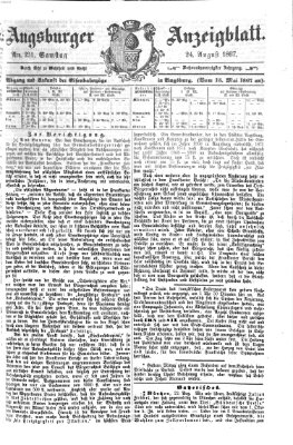 Augsburger Anzeigeblatt Samstag 24. August 1867