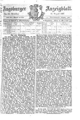 Augsburger Anzeigeblatt Samstag 31. August 1867