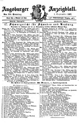 Augsburger Anzeigeblatt Sonntag 1. September 1867