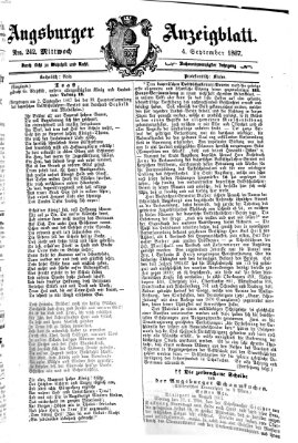 Augsburger Anzeigeblatt Mittwoch 4. September 1867