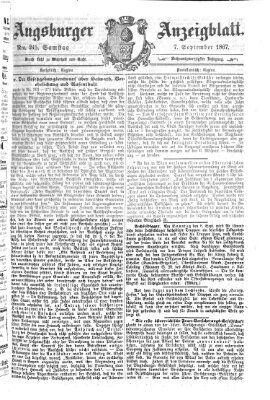 Augsburger Anzeigeblatt Samstag 7. September 1867