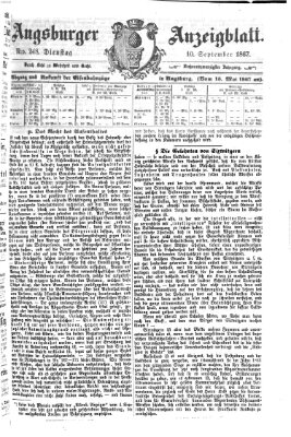 Augsburger Anzeigeblatt Dienstag 10. September 1867