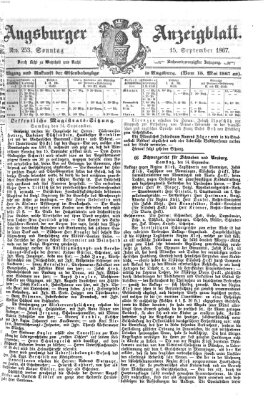 Augsburger Anzeigeblatt Sonntag 15. September 1867