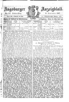 Augsburger Anzeigeblatt Donnerstag 19. September 1867