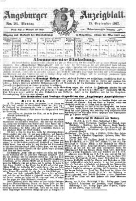 Augsburger Anzeigeblatt Montag 23. September 1867