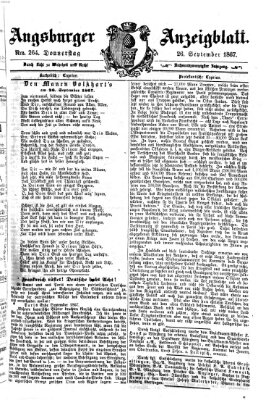 Augsburger Anzeigeblatt Donnerstag 26. September 1867