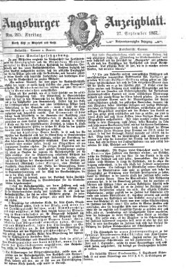 Augsburger Anzeigeblatt Freitag 27. September 1867