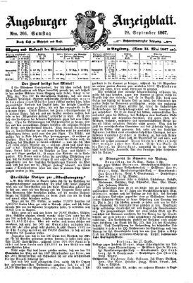 Augsburger Anzeigeblatt Samstag 28. September 1867