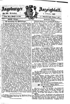 Augsburger Anzeigeblatt Dienstag 1. Oktober 1867