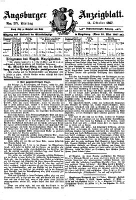 Augsburger Anzeigeblatt Freitag 11. Oktober 1867