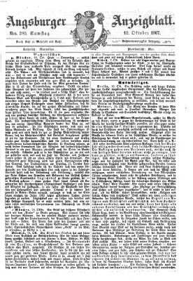 Augsburger Anzeigeblatt Samstag 12. Oktober 1867