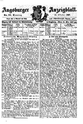 Augsburger Anzeigeblatt Sonntag 13. Oktober 1867