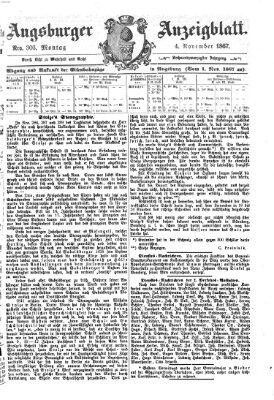 Augsburger Anzeigeblatt Montag 4. November 1867