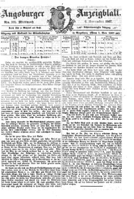 Augsburger Anzeigeblatt Mittwoch 6. November 1867