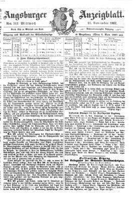 Augsburger Anzeigeblatt Mittwoch 13. November 1867