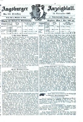 Augsburger Anzeigeblatt Dienstag 19. November 1867