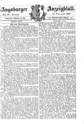 Augsburger Anzeigeblatt Freitag 22. November 1867