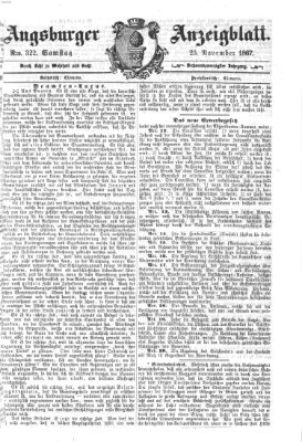 Augsburger Anzeigeblatt Samstag 23. November 1867