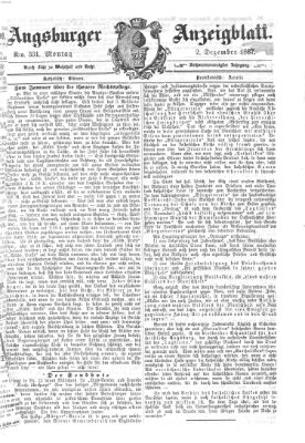 Augsburger Anzeigeblatt Montag 2. Dezember 1867