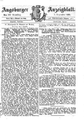 Augsburger Anzeigeblatt Samstag 7. Dezember 1867