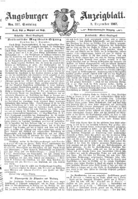 Augsburger Anzeigeblatt Sonntag 8. Dezember 1867