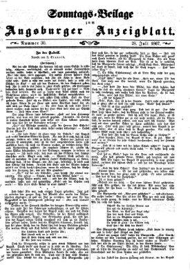 Augsburger Anzeigeblatt Sonntag 28. Juli 1867