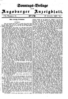 Augsburger Anzeigeblatt Sonntag 27. Oktober 1867