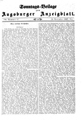 Augsburger Anzeigeblatt Sonntag 24. November 1867