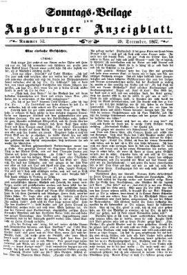 Augsburger Anzeigeblatt Sonntag 29. Dezember 1867