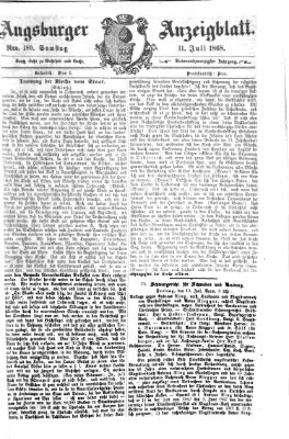 Augsburger Anzeigeblatt Samstag 11. Juli 1868