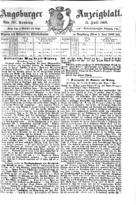 Augsburger Anzeigeblatt Sonntag 12. Juli 1868