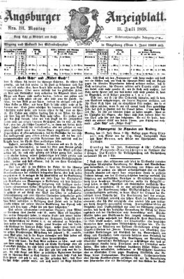 Augsburger Anzeigeblatt Montag 13. Juli 1868