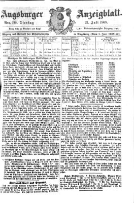 Augsburger Anzeigeblatt Dienstag 21. Juli 1868