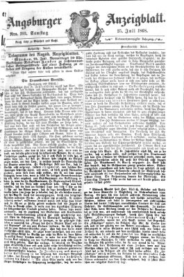 Augsburger Anzeigeblatt Samstag 25. Juli 1868