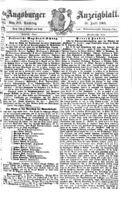 Augsburger Anzeigeblatt Sonntag 26. Juli 1868