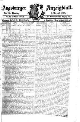 Augsburger Anzeigeblatt Montag 3. August 1868