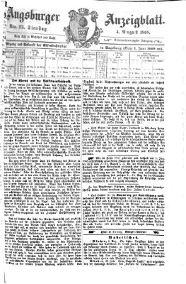 Augsburger Anzeigeblatt Dienstag 4. August 1868