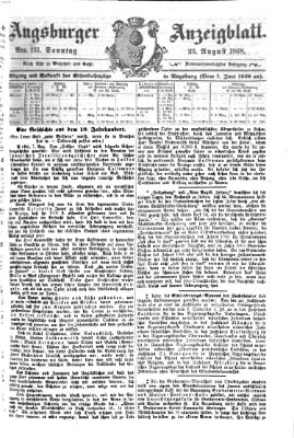 Augsburger Anzeigeblatt Sonntag 23. August 1868