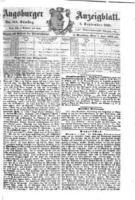 Augsburger Anzeigeblatt Samstag 5. September 1868