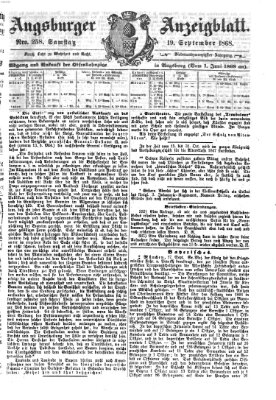 Augsburger Anzeigeblatt Samstag 19. September 1868