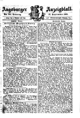 Augsburger Anzeigeblatt Sonntag 27. September 1868