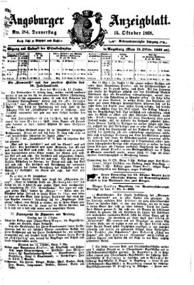 Augsburger Anzeigeblatt Donnerstag 15. Oktober 1868