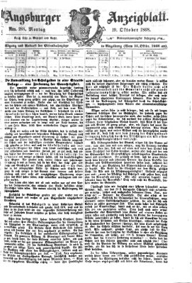 Augsburger Anzeigeblatt Montag 19. Oktober 1868