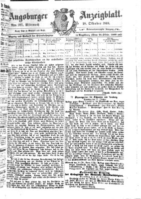 Augsburger Anzeigeblatt Mittwoch 28. Oktober 1868