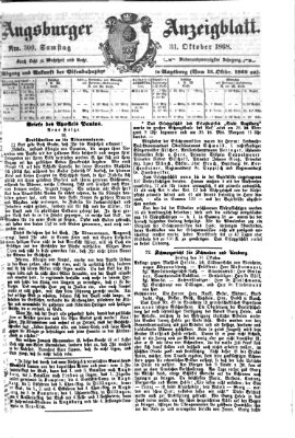 Augsburger Anzeigeblatt Samstag 31. Oktober 1868